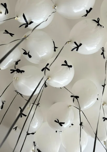 White Balloons with bows