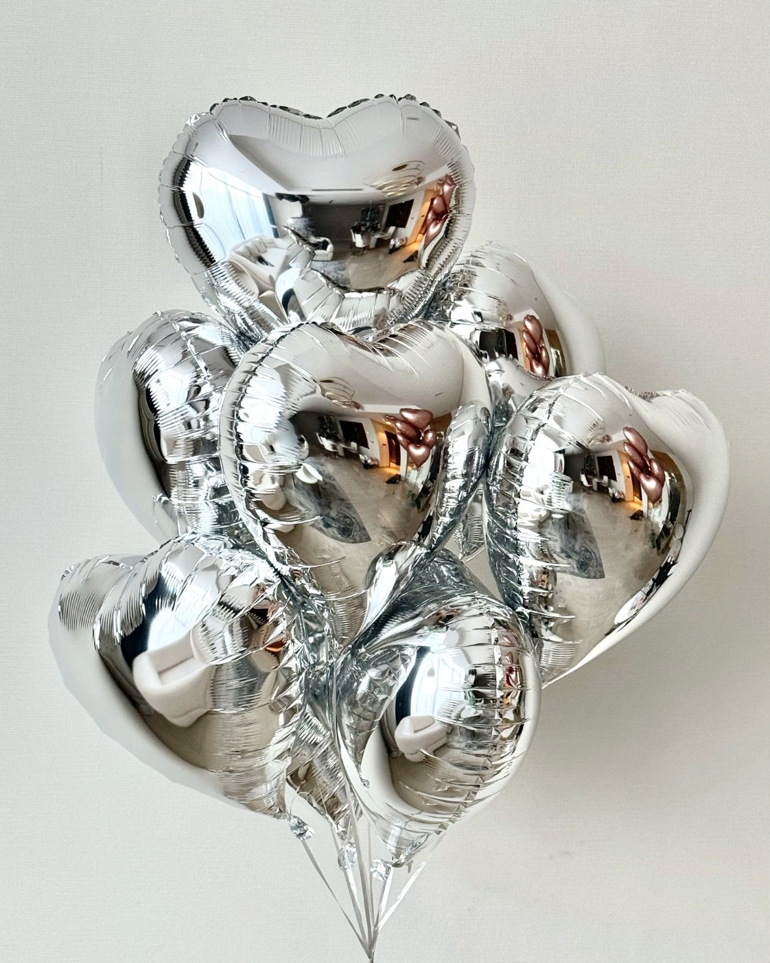 Silver Heart Balloons
