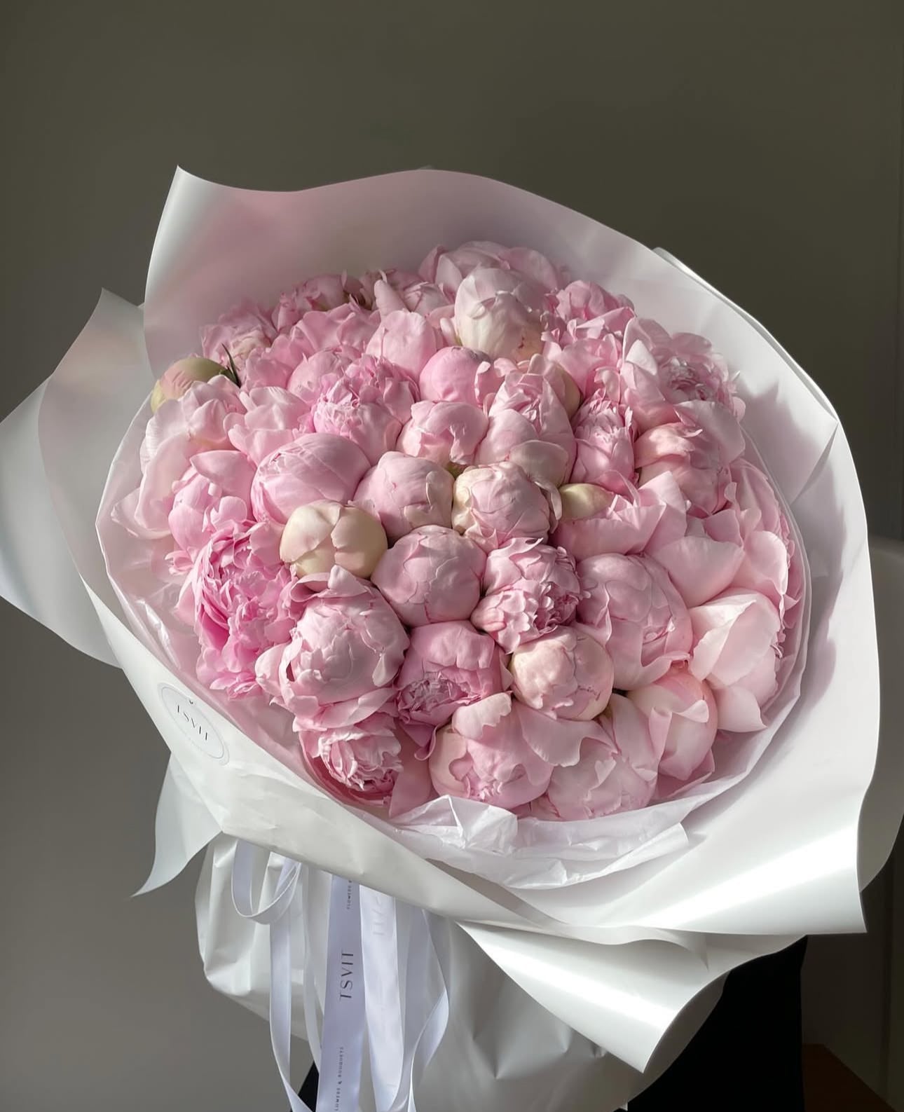 A bouquet of 51 peonies