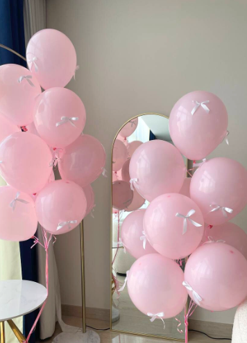 Pink Balloons with bows